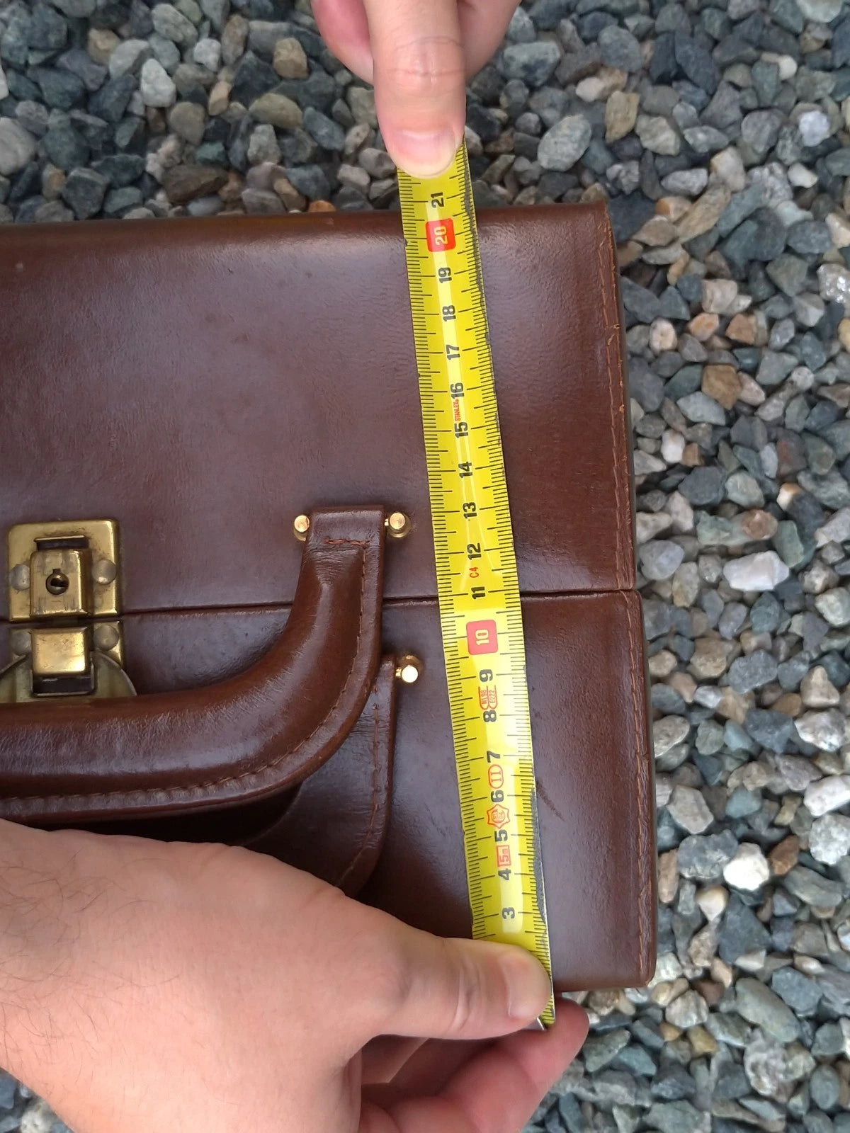 Beauty Case Borsa Vintage Vera Pelle Cognac