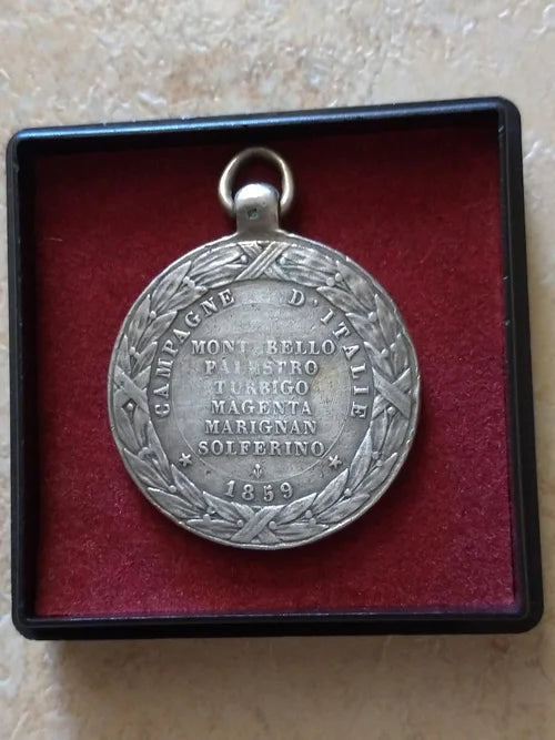 Medaglia Campagna d'Italia 1859 Argento Napoleone III