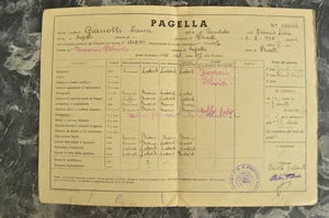 3 Balilla Varallo Report Cards 1939-1940-1941-1943-1944