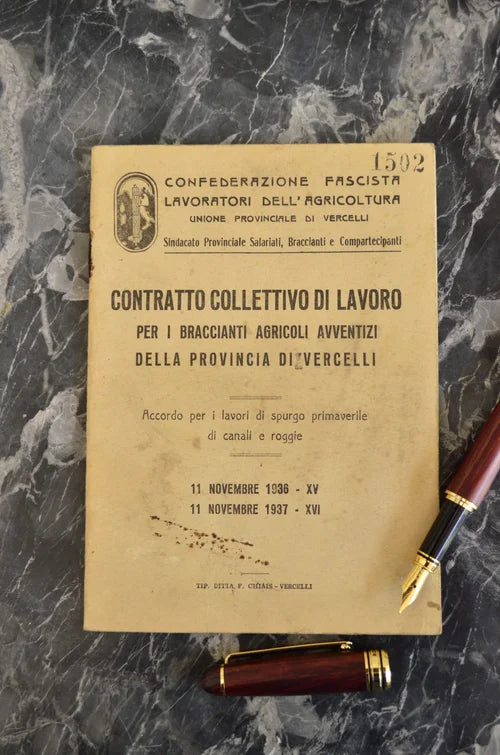 Contratto di Lavoro era FASCISTA Vercelli