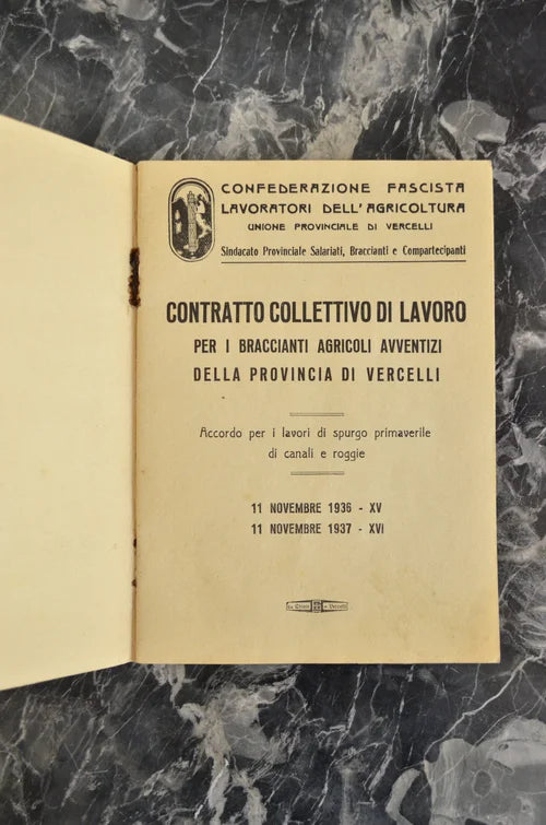Contratto di Lavoro era FASCISTA Vercelli