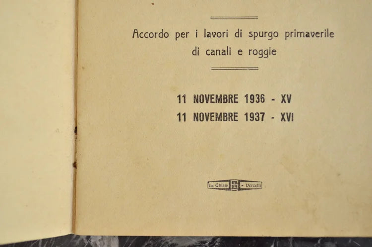 Contratto di Lavoro era FASCISTA Vercelli