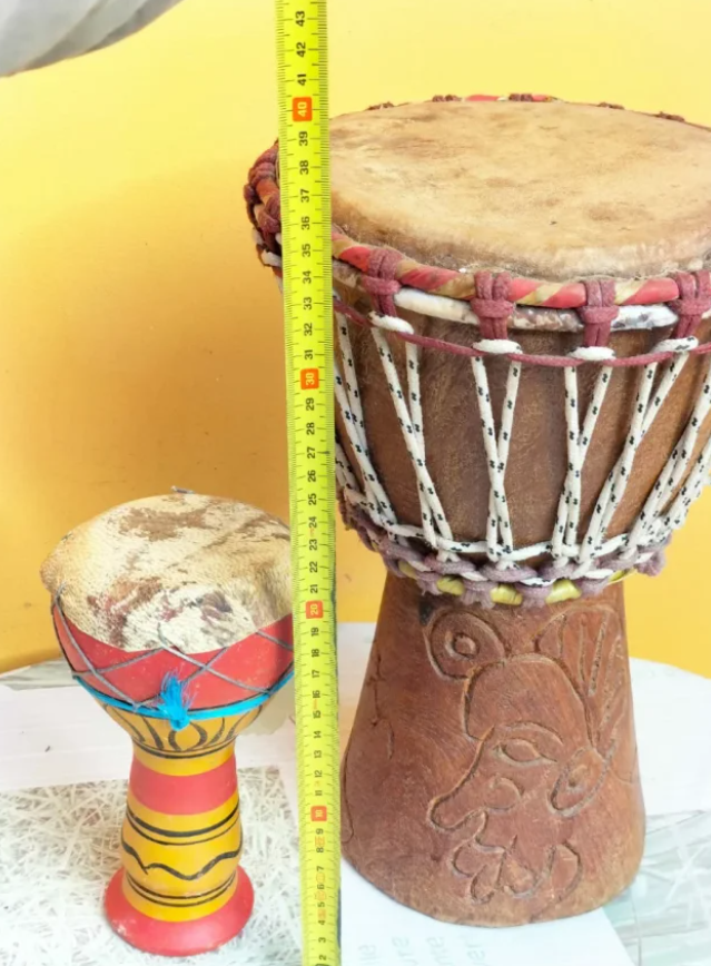Bongo vintage legno terracotta coppia etnico