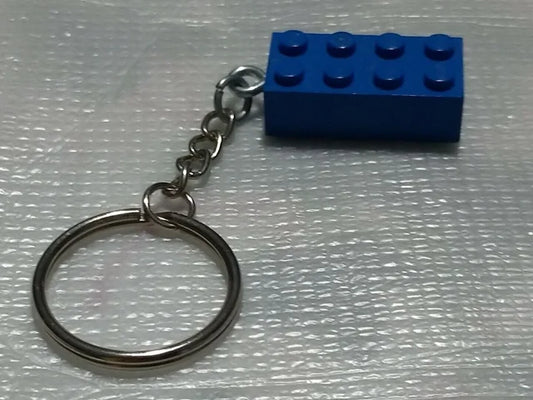 Lego 3001 2x4 Blue Brique Brick Keyring Heychain
