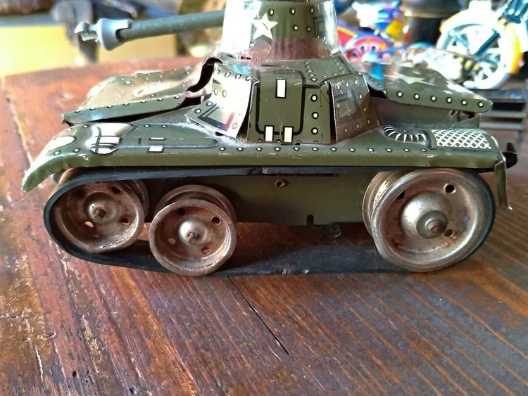 GAMA TANK D.R.G.M. PANZER CARRO ARMATO LATTA MADE in WESTERN GERMANY 1950s US Army