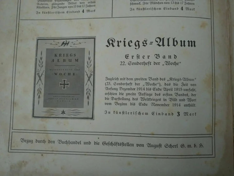 1915 WW1 Kriegs Album Esercito Tedesco Sonderheft der Woche