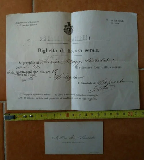 SCUOLA CAVALLERIA FURIERE MAGGIORE PINEROLO 26 Agosto 1900 ALESSANDRIA