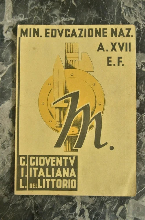 3 pagelle Balilla Vercelli 1936 1937 1938 1939