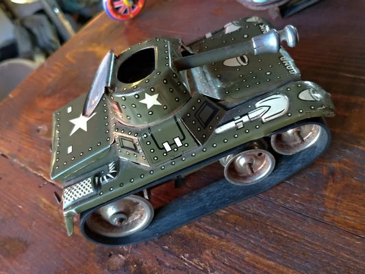 GAMA TANK D.R.G.M. PANZER CARRO ARMATO LATTA MADE in WESTERN GERMANY 1950s US Army