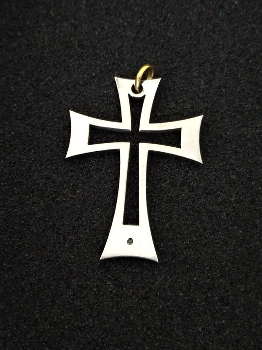 Collana Vintage Croce Acciaio Inox