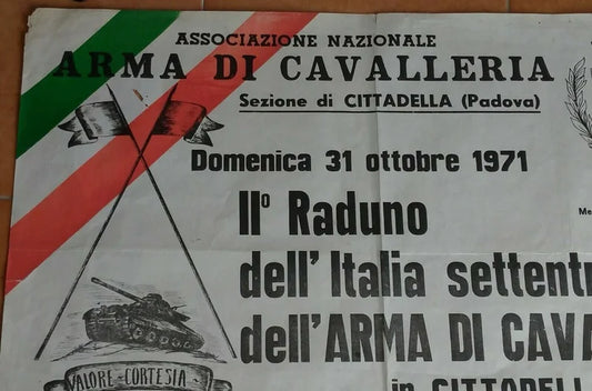 CAVALRY ARMY CITADEL PADUA RALLY 1971 Italian Army