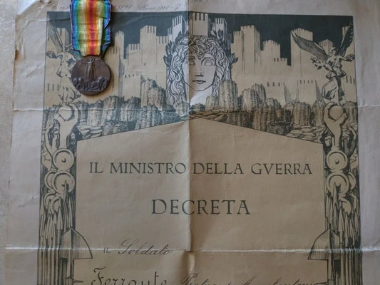 WWI Medaglia Interalleata 1888 FERRANTE FROSINONE Orsolini Lorioli & Castelli GAZZERA REI
