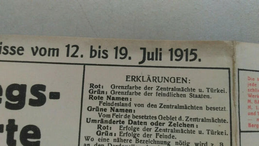 1915 Mappa Esercito Tedesco Argonne Verdun