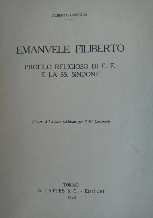 Emanuele Filiberto Profilo Religioso Sindone Regno d'Italia Savoia