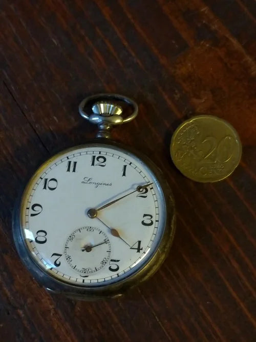 LONGINES ARGENTO Orologio da Tasca Cipolla Funzionante Pocket Watch Meccanico