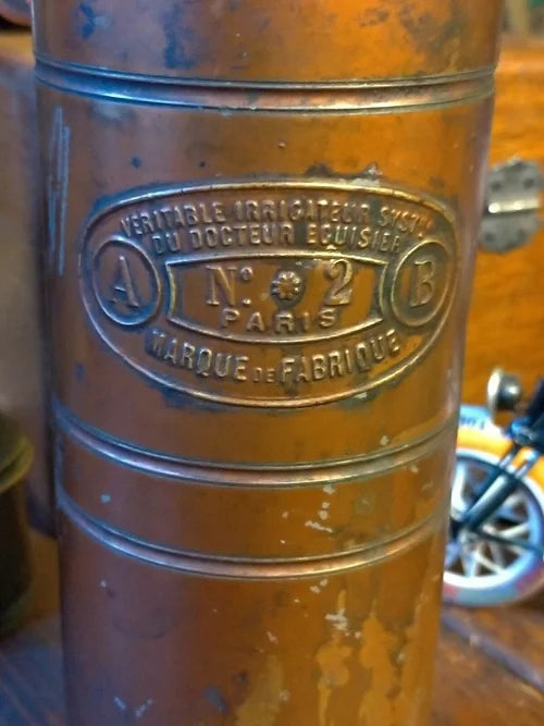 Antico Strumento Medico Paris DR. Maurice Eguisier Irrigatore XIX sec