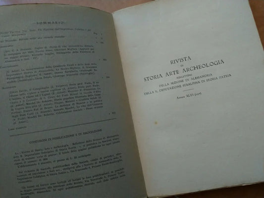 STORIA ARTE ARCHEOLOGIA ALESSANDRIA 1937 XV ITALIA FASCISTA