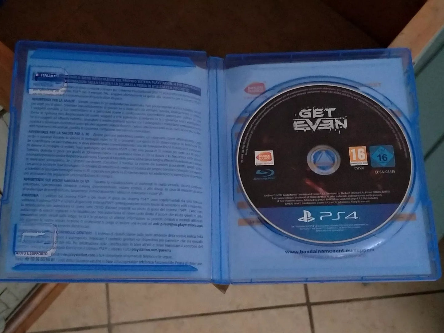 Get Even ITA PS4 Playstation 4 Console videogame Bandai Namco