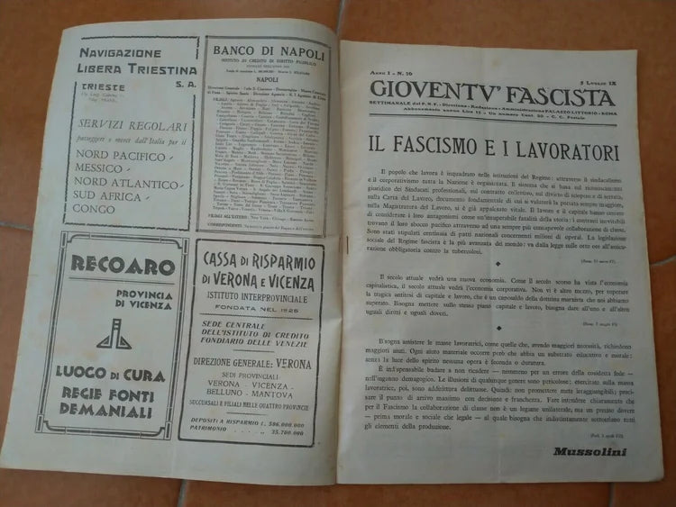 Gioventù FASCISTA 16 1931 VENTENNIO