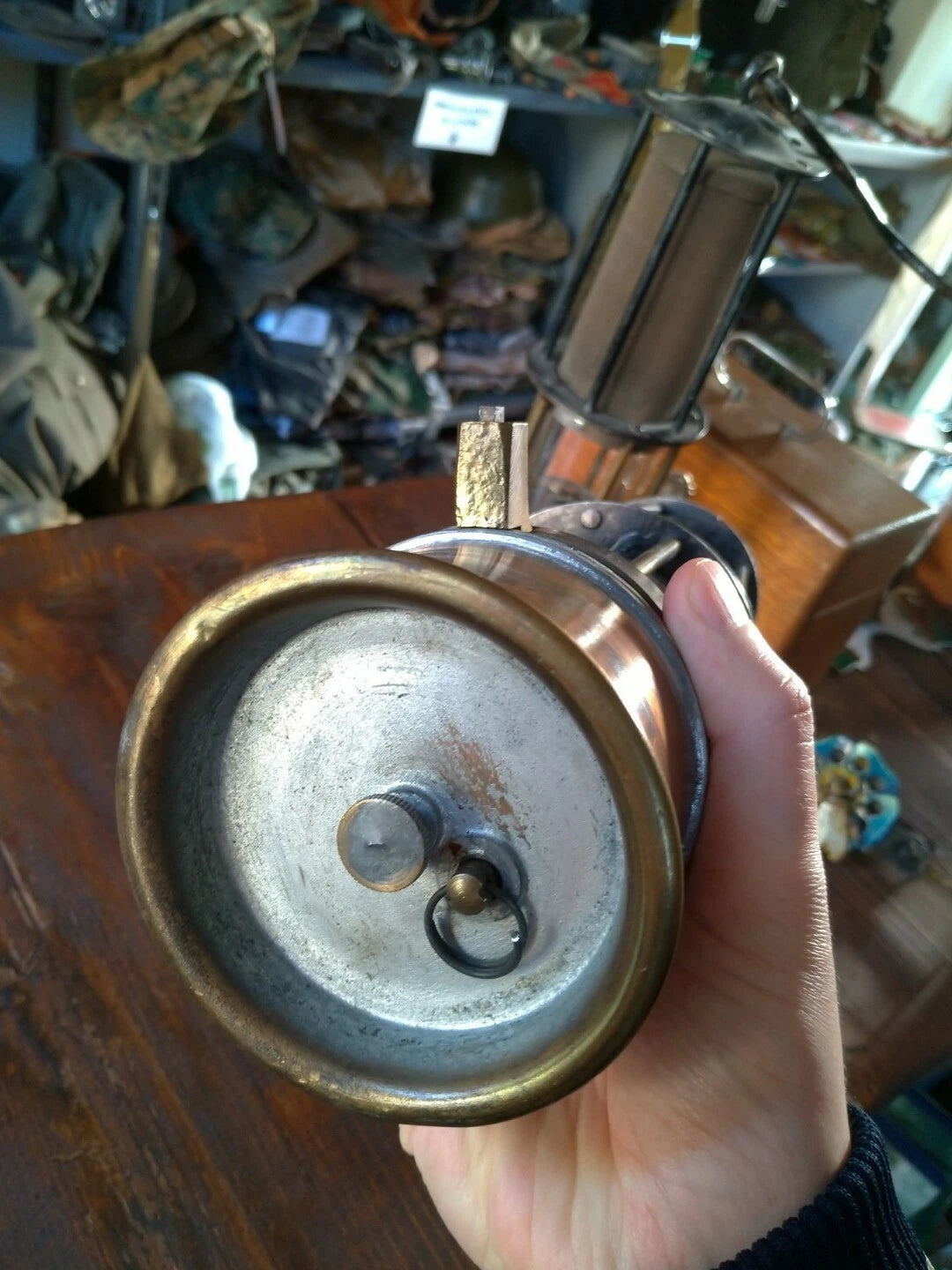 Lanterna Miniera fine 800 Tipo Karl Wolf in Ottone