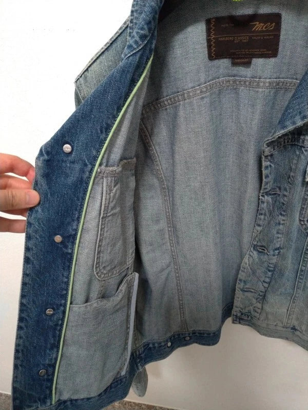 MCS M Giubbotto Jeans Marlboro classics 1987 Medium uomo vintage authentic label