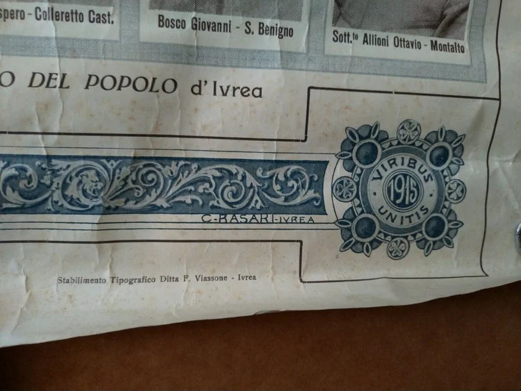 IVREA 1915 Caduti in CANAVESE Alpini Bersaglieri Fanteria Regio Esercito Italiano