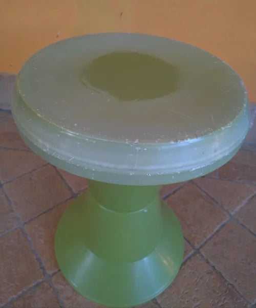 Sgabello Diablo Giganplast Vintage Verde Made in Italy 1970s Design