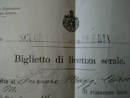 SCUOLA CAVALLERIA FURIERE MAGGIORE PINEROLO 26 Agosto 1900 ALESSANDRIA