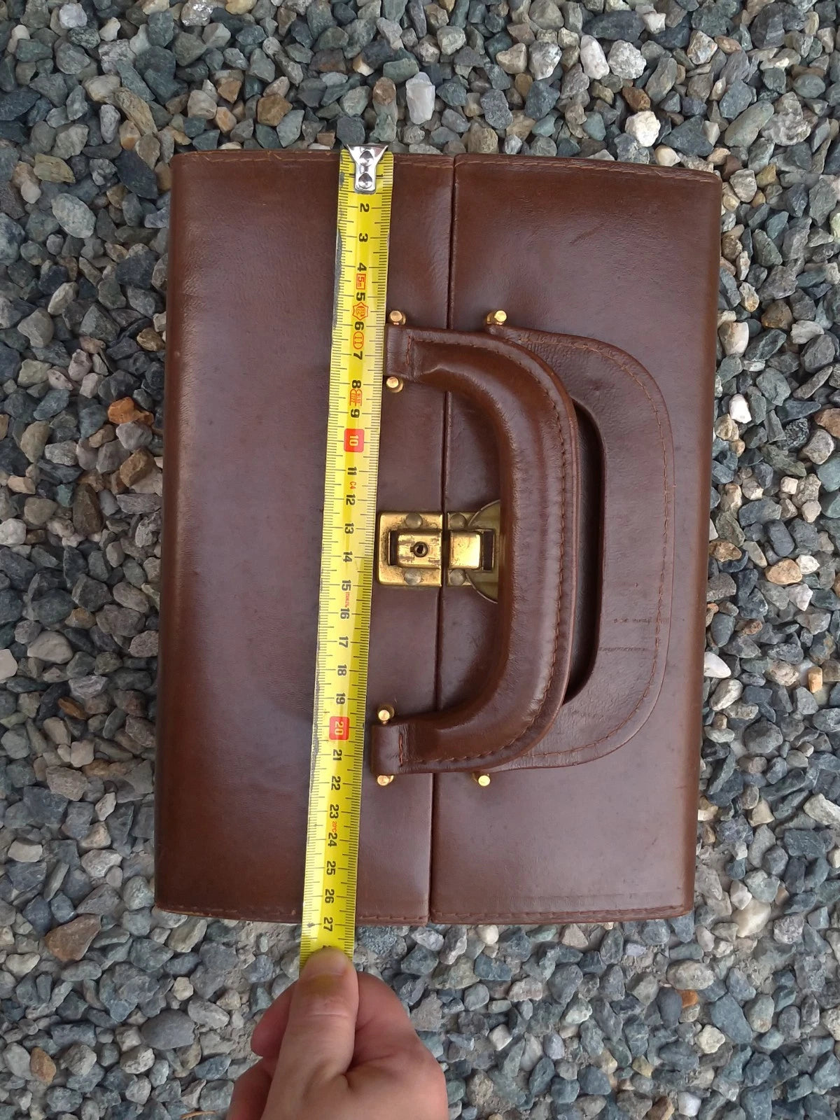 Beauty Case Borsa Vintage Vera Pelle Cognac