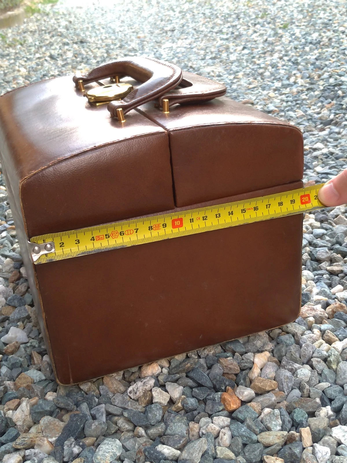 Beauty Case Borsa Vintage Vera Pelle Cognac