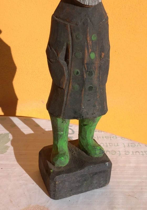 Scultura in Legno Vintage Pescatore