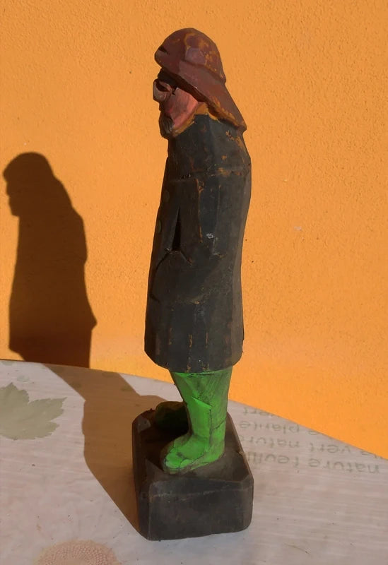 Scultura in Legno Vintage Pescatore