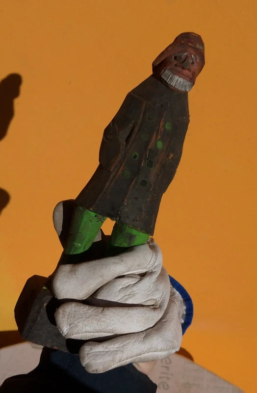 Scultura in Legno Vintage Pescatore