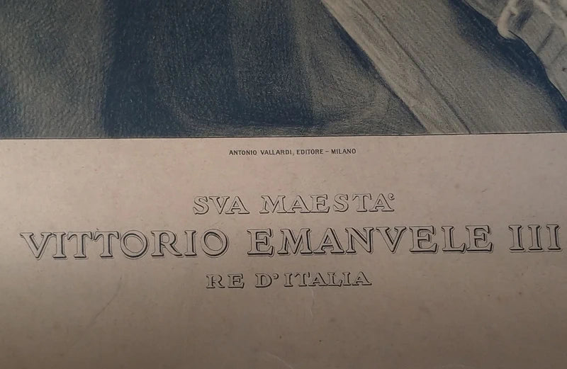 Vittorio Emanuele III di Savoia re d'Italia 1900-1946 Ritratto 67x50 Foto Stampa