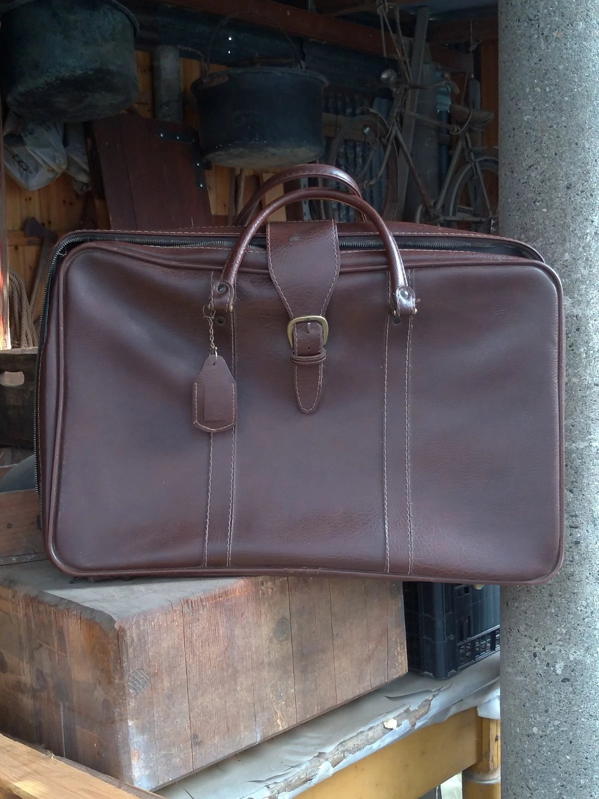 Borsa Borsone Vintage da Viaggio Vera Pelle
