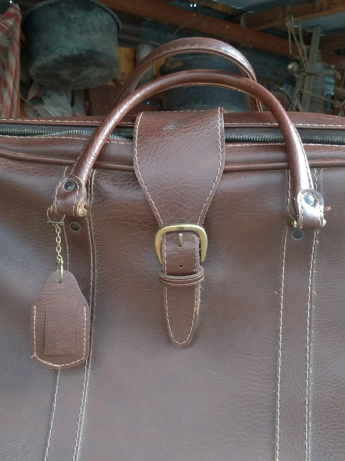 Borsa Borsone Vintage da Viaggio Vera Pelle