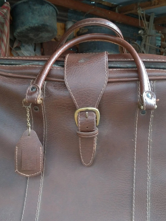 Borsa Borsone Vintage da Viaggio Vera Pelle