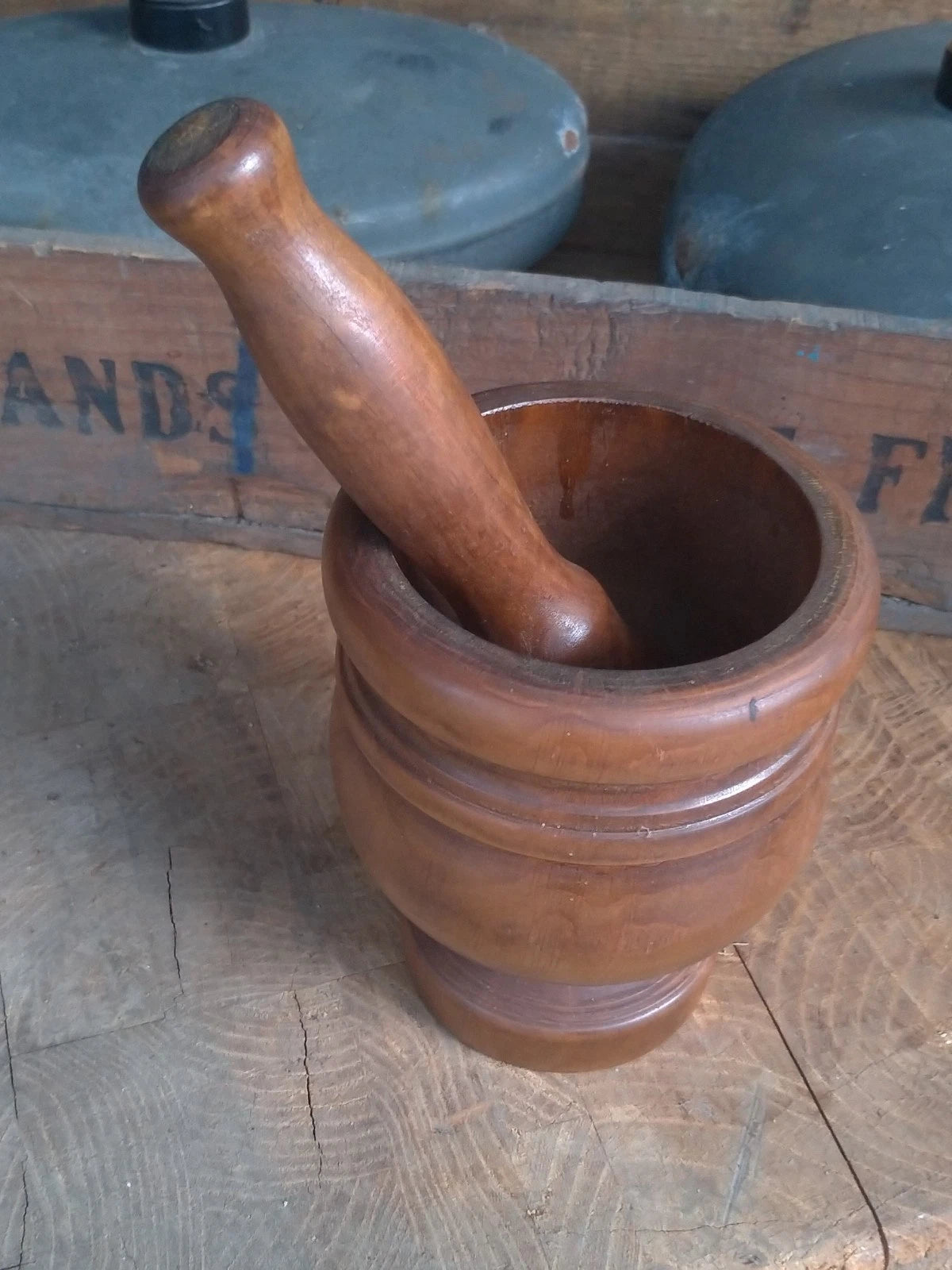 Mortaio Pestello Vintage in Legno