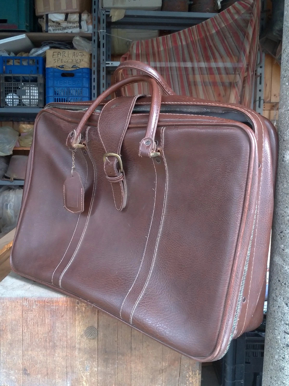 Borsa Borsone Vintage da Viaggio Vera Pelle
