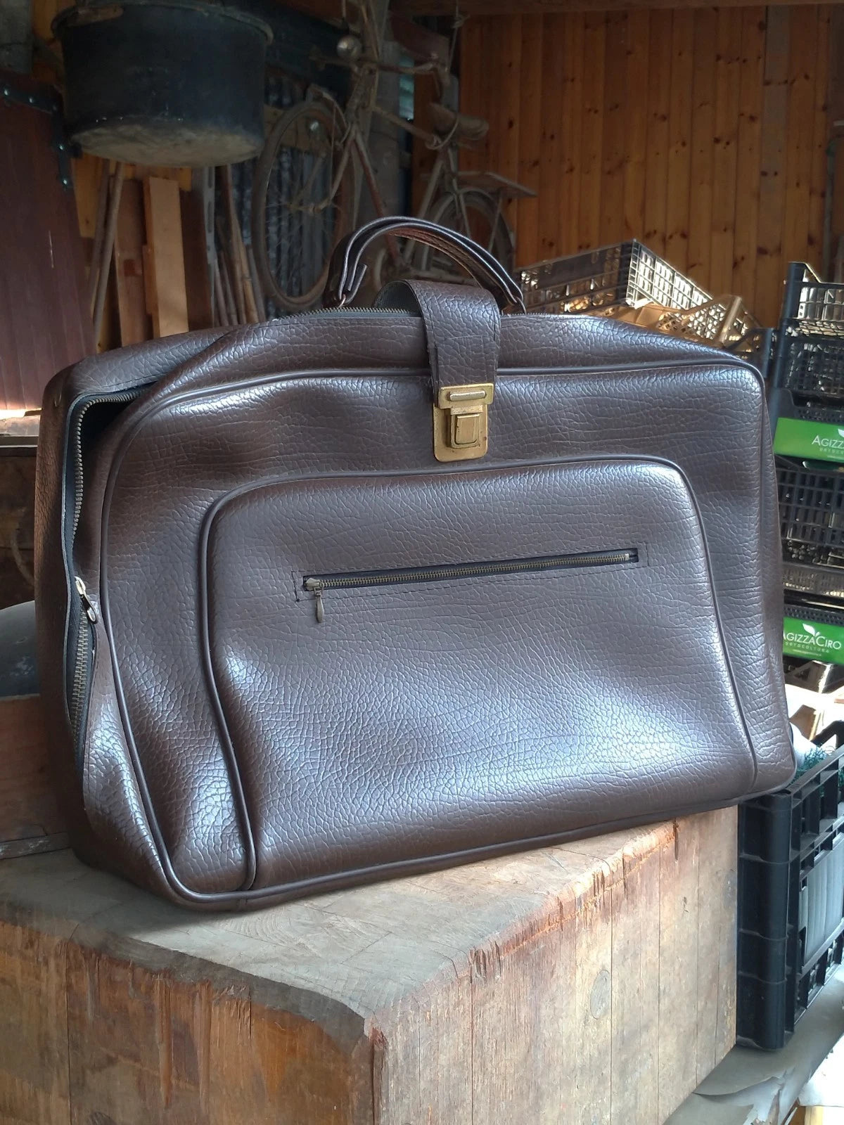 Borsone Borsa da Viaggio Vintage Vera Pelle