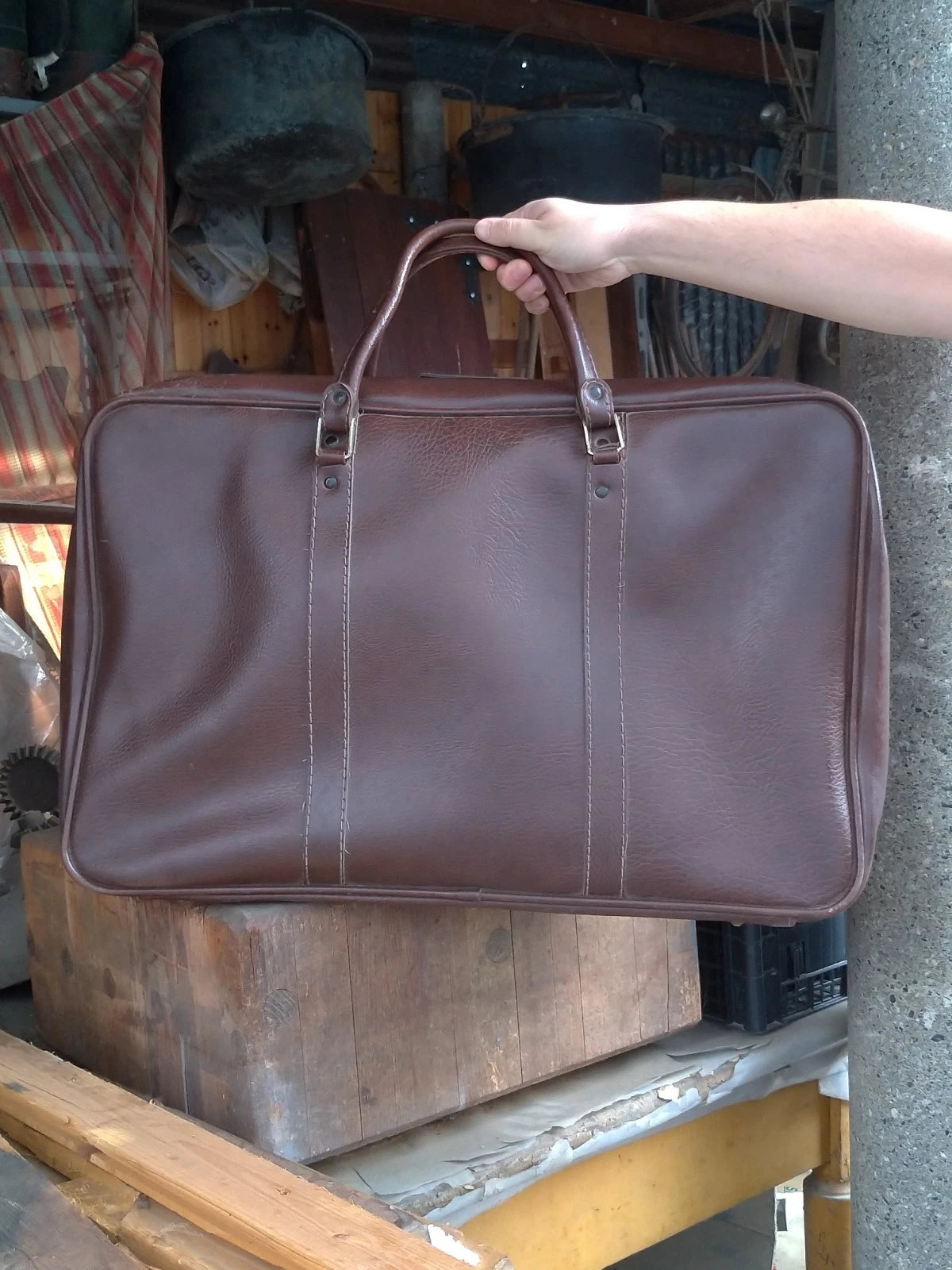 Borsa Borsone Vintage da Viaggio Vera Pelle