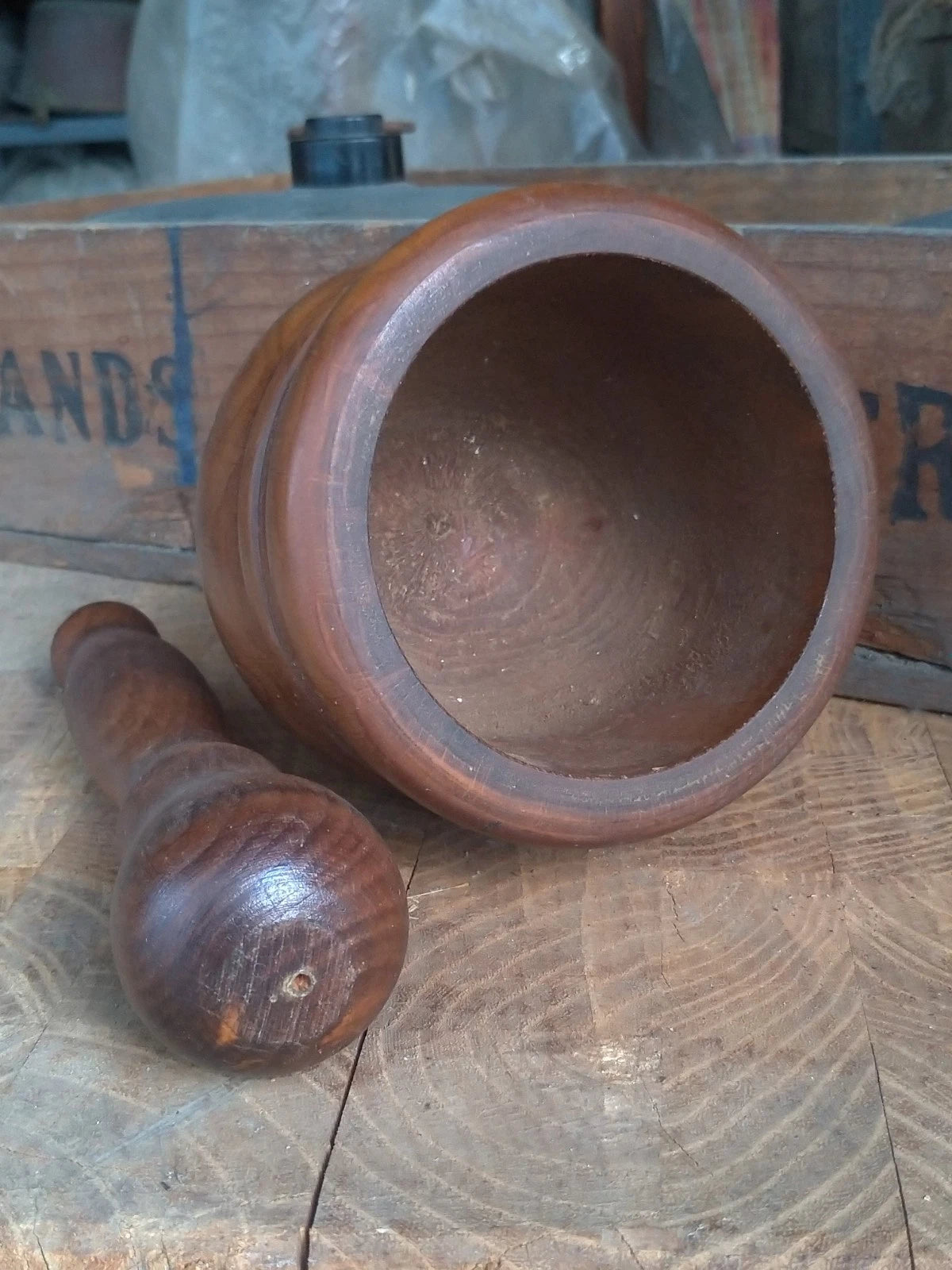 Mortaio Pestello Vintage in Legno