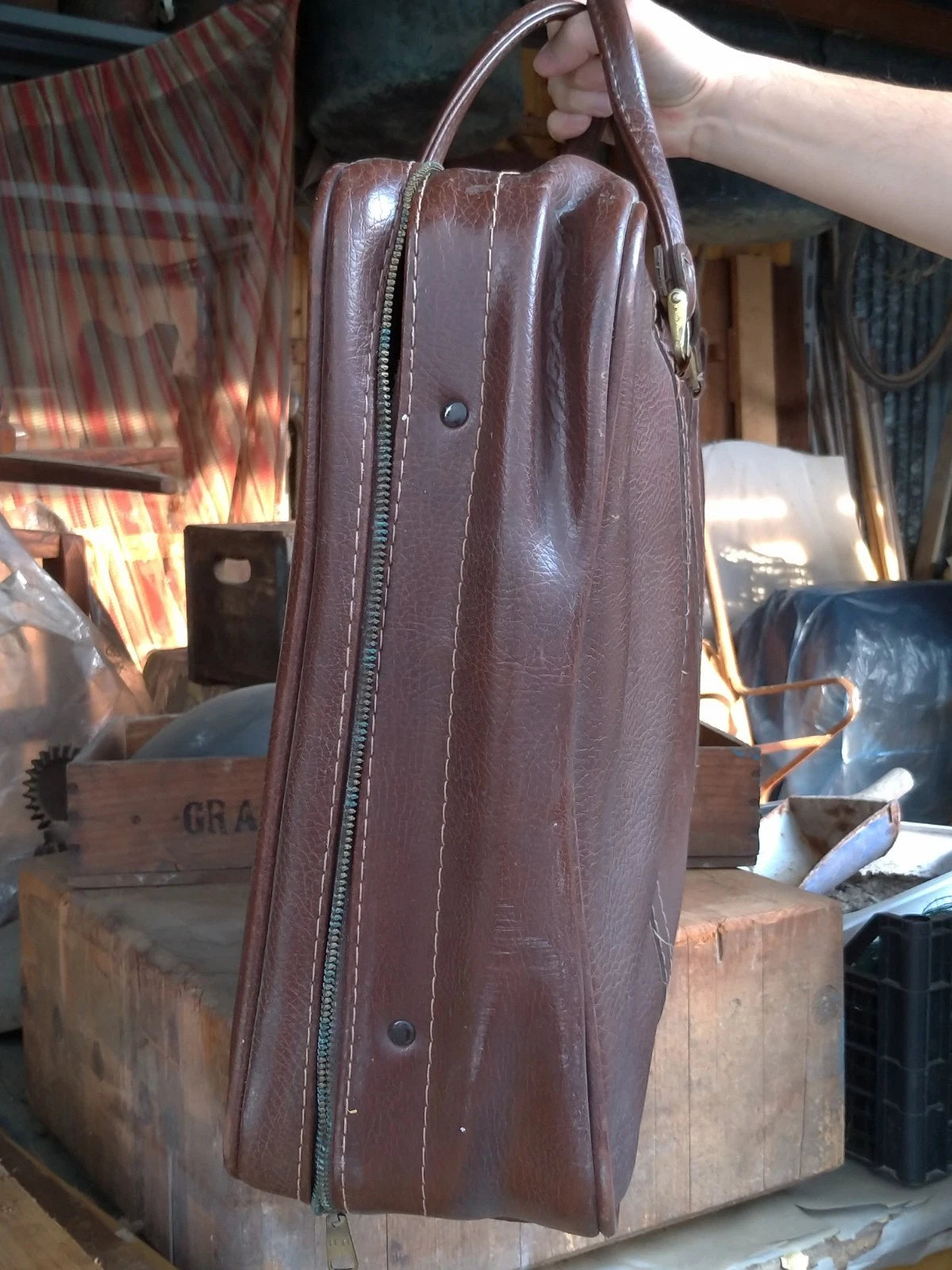 Borsa Borsone Vintage da Viaggio Vera Pelle