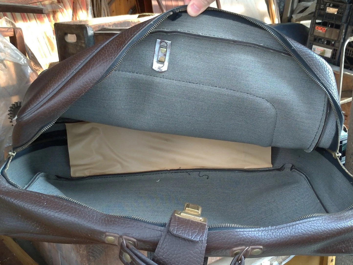 Borsone Borsa da Viaggio Vintage Vera Pelle
