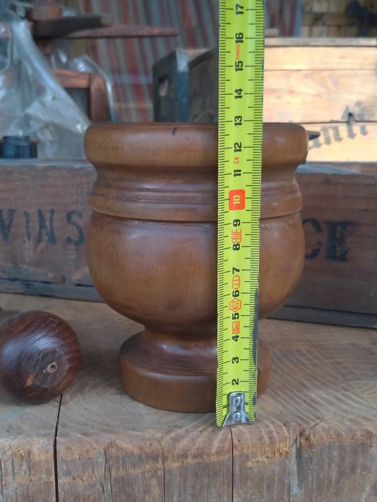 Mortaio Pestello Vintage in Legno