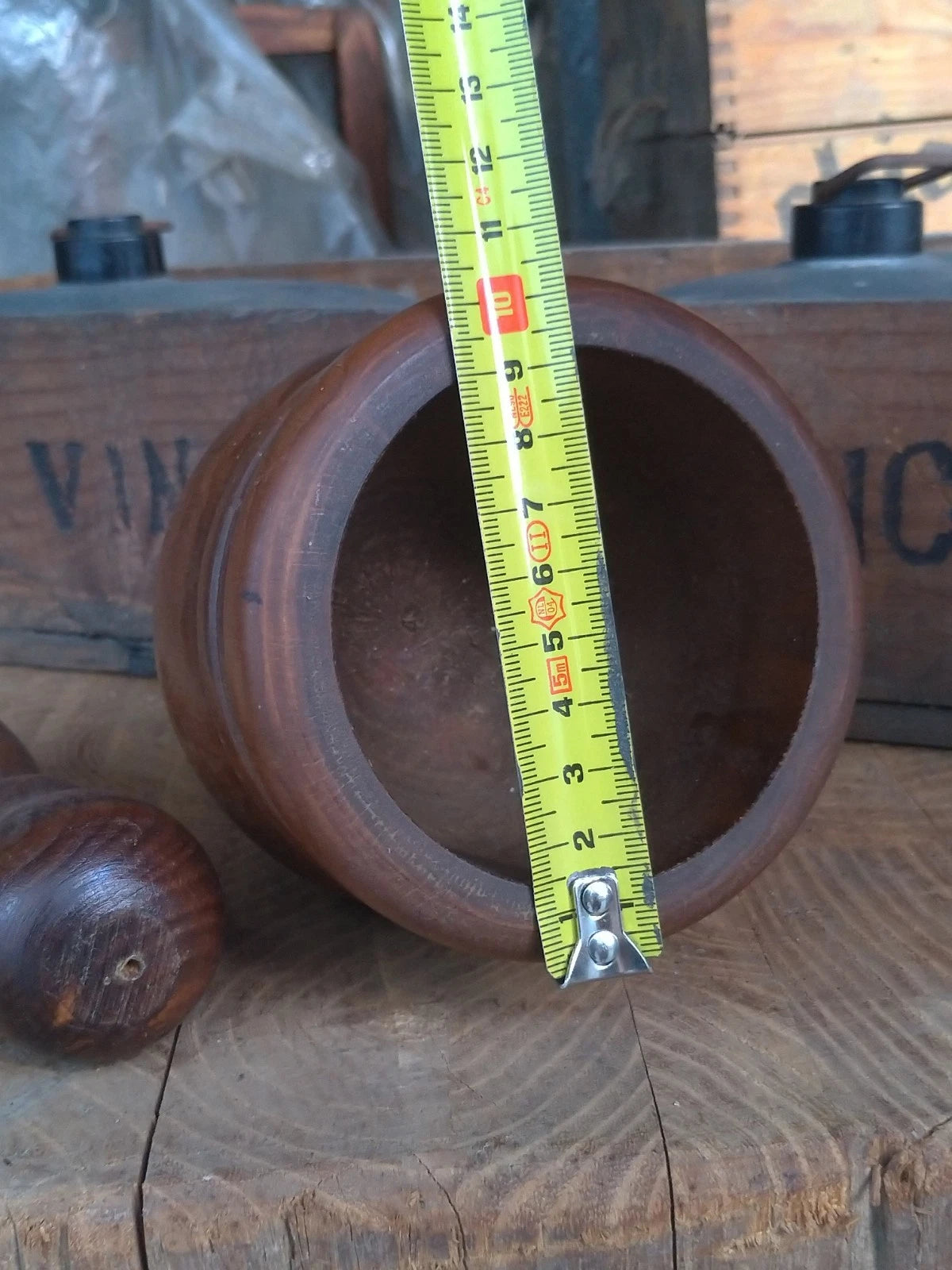 Mortaio Pestello Vintage in Legno