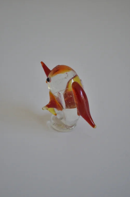 Delfino Pesciolino Rosso Vetro