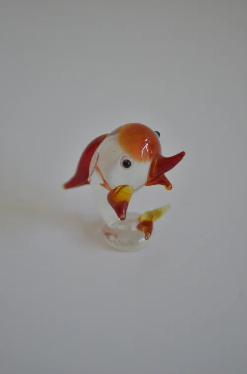 Delfino Pesciolino Rosso Vetro