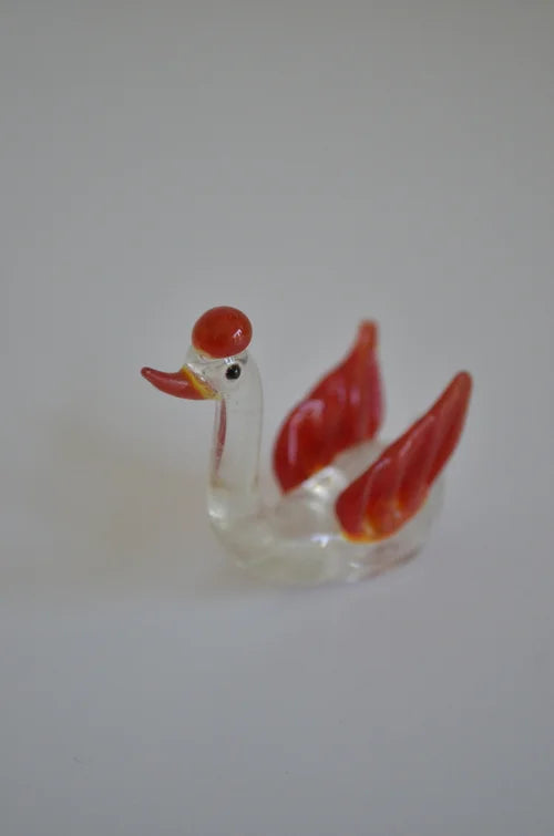 Cigno Rosso in Vetro