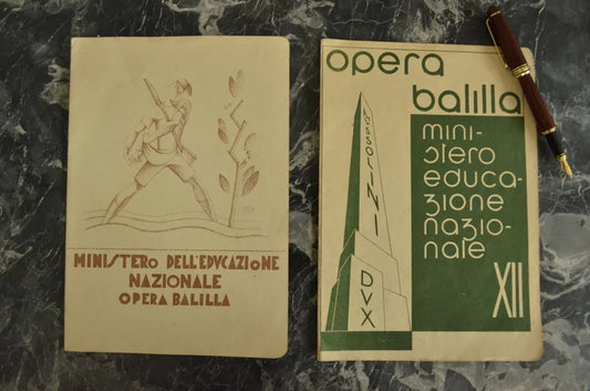 2 Balilla Report Cards Vercelli Borgosesia 1932-1933-1934